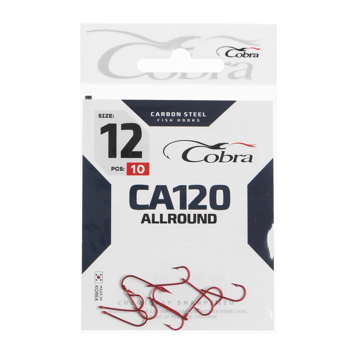 

Крючки Cobra ALLROUND, серия CA120, № 12, 10 шт.