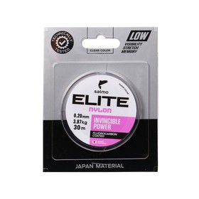 Леска монофильная Salmo Elite FLUORO COATED NYLON, диаметр 0.2 мм, тест 3.87 кг, 30 м, прозрачная