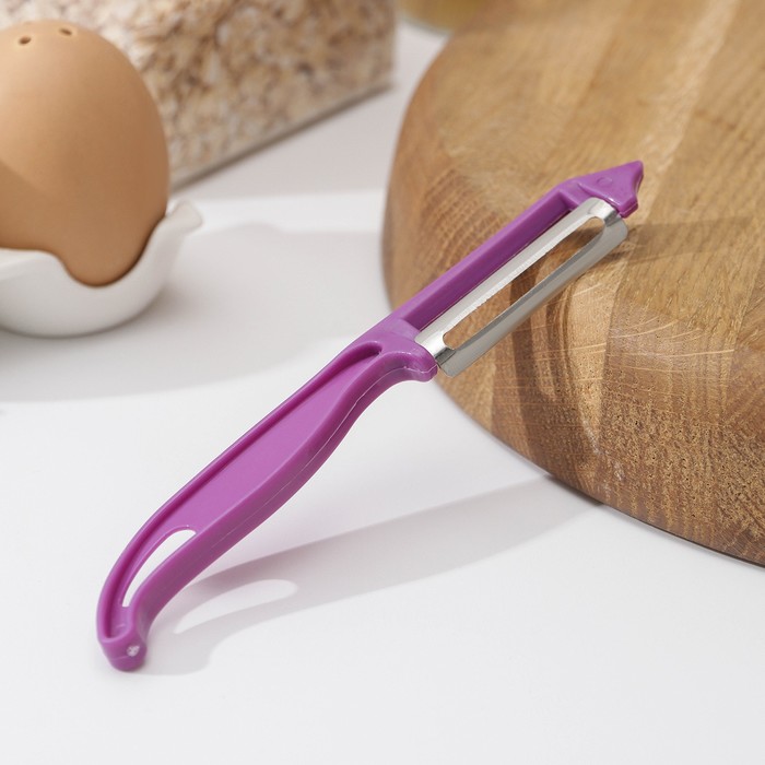 Овощечистка Доляна «Волна», 14 см, цвет фиолетовый - Фото 1