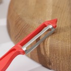 Овощечистка «Волна», 14 см, цвет красный - Фото 2