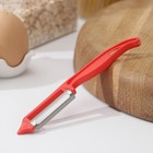 Овощечистка «Волна», 14 см, цвет красный - Фото 3