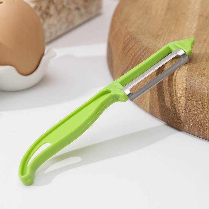 Овощечистка «Волна», 14 см, цвет зелёный - Фото 1