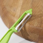 Овощечистка «Волна», 14 см, цвет зелёный - Фото 2