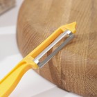 Овощечистка «Волна», 14 см, цвет жёлтый - Фото 2