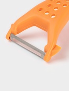 Овощечистка Доляна «Горох», двухсторонняя, 16 см, оранжевая 6248503