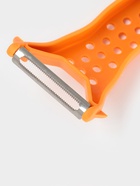 Овощечистка Доляна «Горох», двухсторонняя, 16 см, оранжевая 6248503