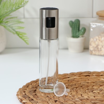 Распылитель для масла и уксуса Magistro Steel, 100 мл, 4.3×18 см, стекло, прозрачный