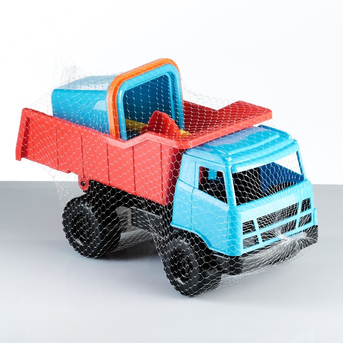 Набор для песочницы 6 предметов: камаз, ведерко, лопатка, грабли, 2 формочки, МИКС 52114