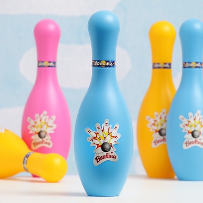 Боулинг детский, игровой набор: 10 кеглей, 2 шара, МИКС