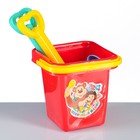 Набор "Ведерко, лопатки, формочки": 5 игрушек для песочницы, пластик, 14 х 25 см, микс - фото 318721058