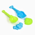 Набор игрушек для песочницы, 5 предметов: ведёрко, 2 лопатки, 2 формочки, пластик, МИКС - Фото 2