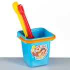Набор "Ведерко, лопатки, формочки": 5 игрушек для песочницы, пластик, 14 х 25 см, микс - Фото 6
