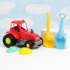 Набор детских игрушек для песочницы "Трактор" с лопатками и формочками, МИКС - Фото 1