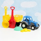 Набор детский "Трактор с прицепом": 5 игрушек для песочницы, пластик, 40 х 12 х 13 см, микс - Фото 1