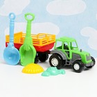 Набор детский "Трактор с прицепом": 5 игрушек для песочницы, пластик, 40 х 12 х 13 см, микс - фото 4618671