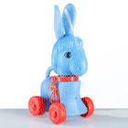 Развивающая игрушка - каталка детская "Ослик" на веревочке, 23 х 16 х 39 см - фото 4340163