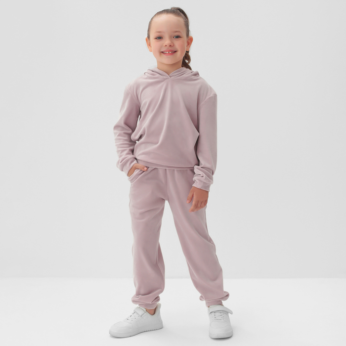 Костюм детский (толстовка, брюки) KAFTAN "Basic line" размер 34 (122-128см), лиловый - Фото 1