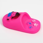 Игрушка пищащая "Тапок" для собак, 10 см, розовая - Фото 2
