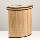 Корзина для хранения, с ручками, складная, 34×34×52 см, бамбук,джут - Фото 1