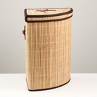 Корзина для хранения, с ручками, складная, 34×34×52 см, бамбук,джут - Фото 2
