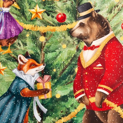 Фартук новогодний «Этель» Noble Christmas, 60×70 см, 100% хлопок, саржа 190 г/м²
