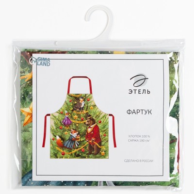Фартук новогодний «Этель» Noble Christmas, 60×70 см, 100% хлопок, саржа 190 г/м²