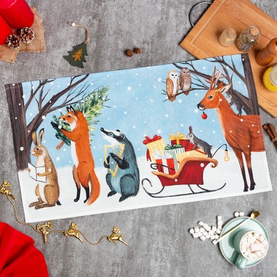 Полотенце новогоднее «Этель» Forest dwellers 40×73 см, 100% хл, саржа 190 г/м²