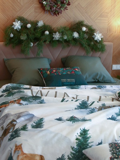 Постельное бельё "Этель" Евро Winter village 200*217 см, 220*240 см, 70*70 см - 2 шт, бязь 125гр/м2