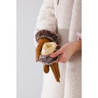 Перчатки женские, размер 7.5, с утеплителем, цвет бежевый - Фото 5