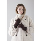 Перчатки женские, размер 8.5, без утеплителя, цвет коричневый - Фото 2