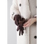 Перчатки женские, размер 8.5, без утеплителя, цвет коричневый - Фото 3