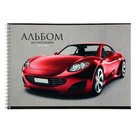 Альбом для рисования А4, 40 листов на гребне "Красное авто", обложка мелованный картон, конгев, выборочный УФ-лак, блок 100 г/м² - фото 10935485