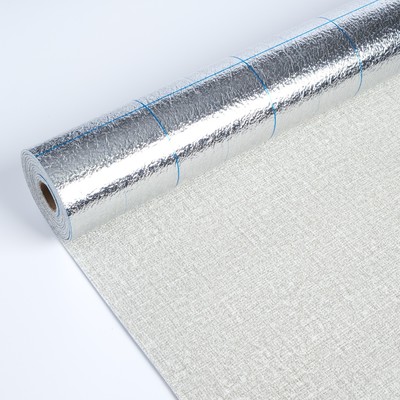 Панель ПВХ самоклеящаяся декоративная для стен, в рулоне, 280 х 50 см / 2 мм, серая