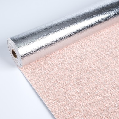 Панель ПВХ самоклеящаяся декоративная для стен, в рулоне, 280 х 50 см / 2 мм, бледно-розовая