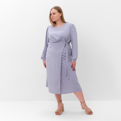 Платье женское MIST, plus-size, р.50, серо-голубой