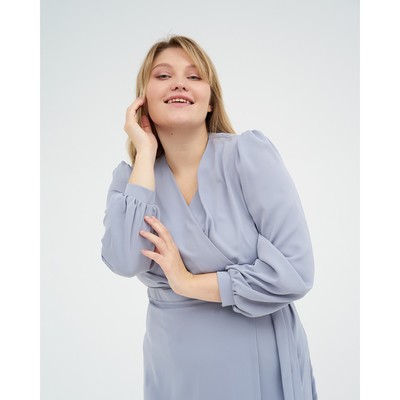 Платье миди женское MIST plus-size, размер 50, серо-голубое