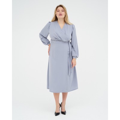 Платье миди женское MIST plus-size, размер 50, серо-голубое