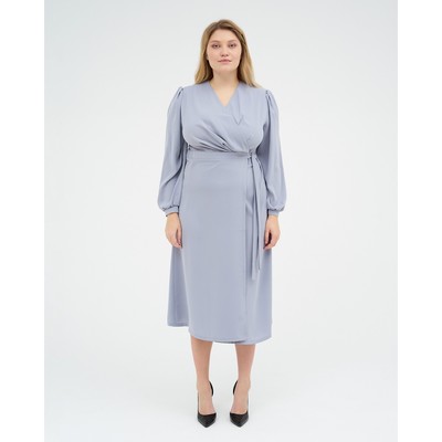 Платье миди женское MIST plus-size, размер 50, серо-голубое