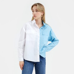 Рубашка женская MIST р.48-50, белый/голубой
