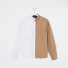 Рубашка женская MIST р.44-46, белый/бежевый  (артикул 7394845)  большой выбор товаров оптом и в розницу по низким ценам с доставкой