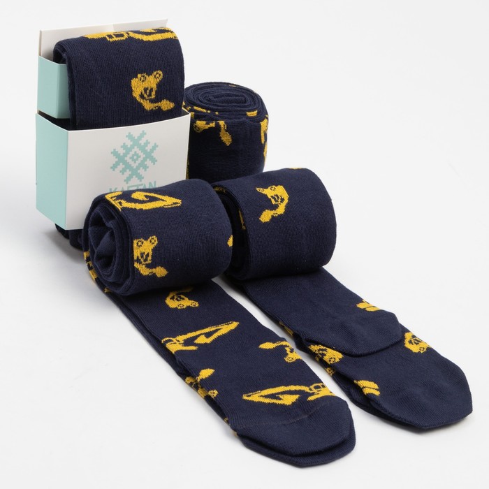 Колготки для мальчика KAFTAN «Трактор», тёмно-синие, рост 92-98 см - Фото 1