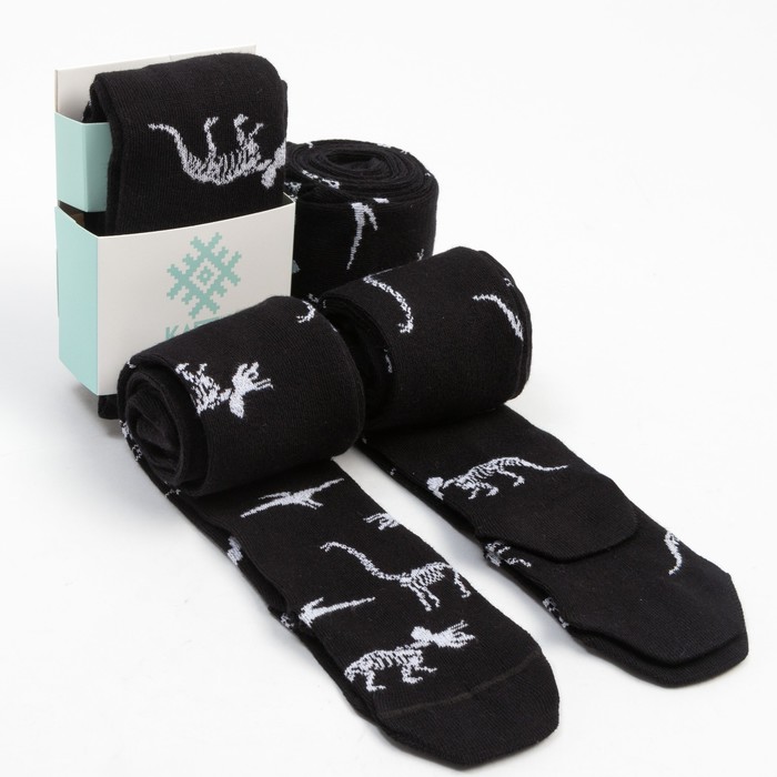 Колготки детские KAFTAN «Динозавры», 104-110 см, чёрные - Фото 1