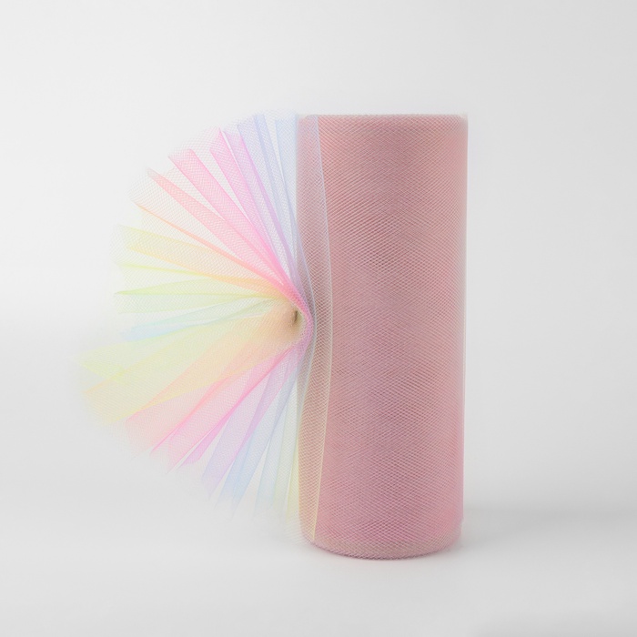 Фатин «Радуга», 15 см, 23±1 м, 11±1 г/м², разноцветный - Фото 1