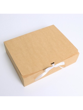 Коробка подарочная складная крафтовая, упаковка, 30.5×24×7.5 см  (артикул 7302910)  большой выбор товаров оптом и в розницу по низким ценам с доставкой