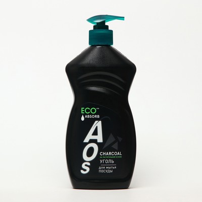 Средство для мытья посуды AOS, гель на растительной основе, уголь, 450 г