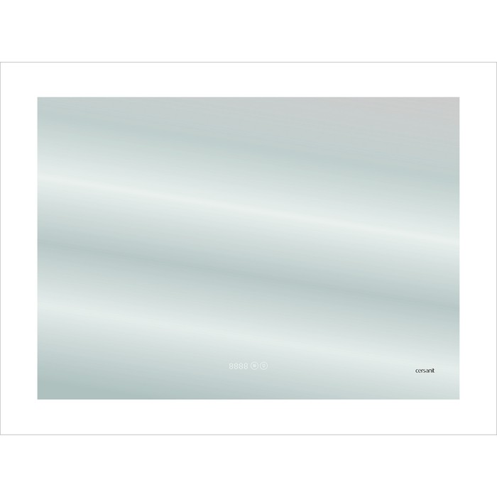 Зеркало для ванной Cersanit LED 060 DESIGN PRO, 80×60 см, с подсветкой, антизапотевание, часы