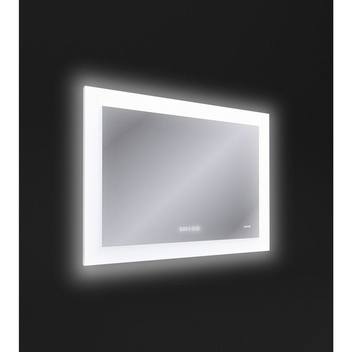 Зеркало Cersanit LED 060 DESIGN PRO 80x60 см, с подсветкой, антизапотевание, часы - фото 1926320567