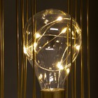 Ночник «Прямоугольник» LED от батареек 3хАА золото 12.5×12×20 см RISALUX - фото 57952873