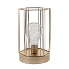 Ночник «Прямоугольник» LED от батареек 3хАА золото 12.5×12×20 см RISALUX - фото 57952877