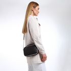 Сумка женская кросс-боди TEXTURA на молнии, 27×6×19 см, чёрная/светло-серая - Фото 2